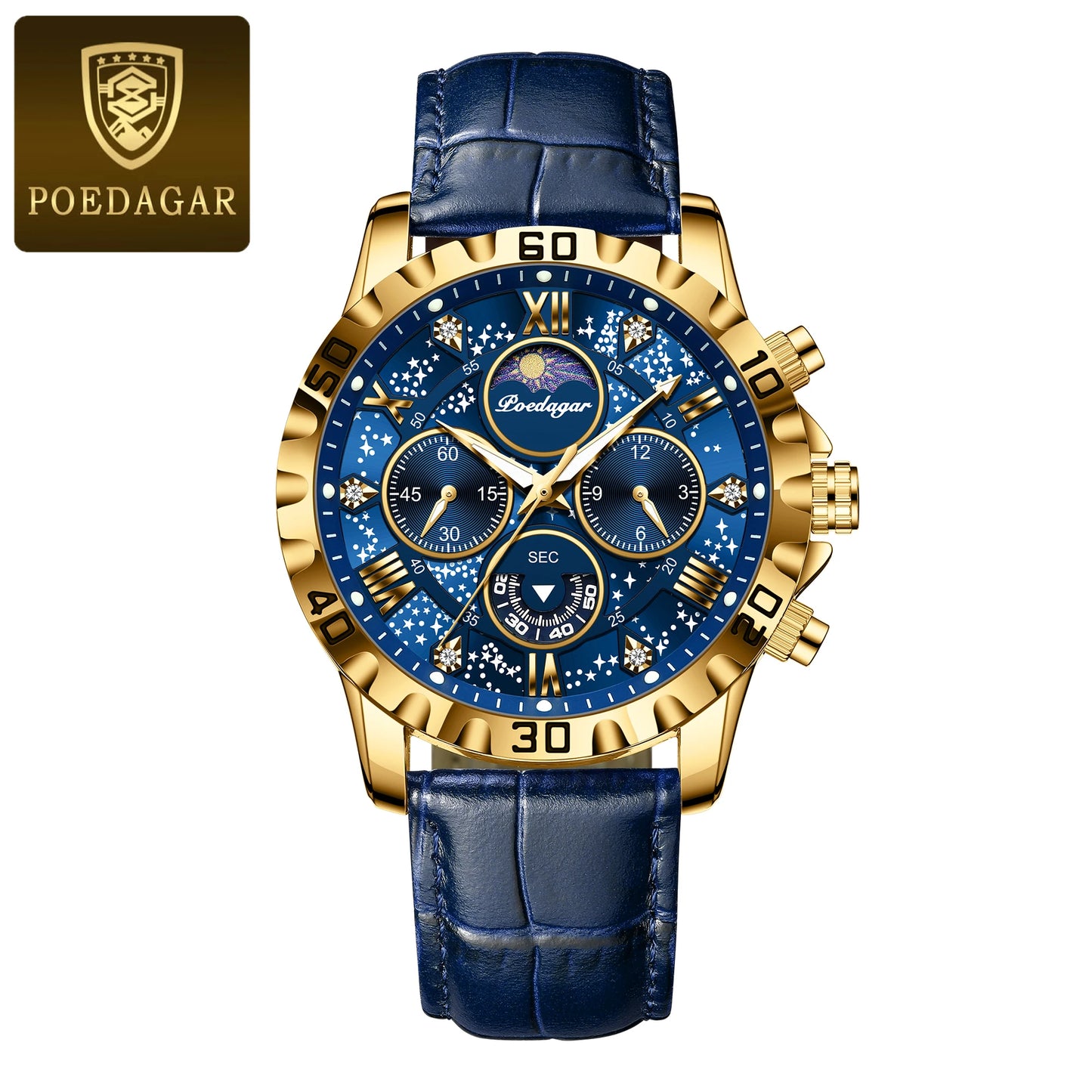 Orologio Uomo Sportivo Quarzo Cronografo Similpelle