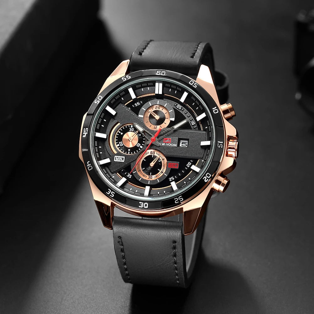 Orologio Uomo 46mm Quarzo - Cinturino SimilPelle o Acciaio, Elegante e Sportivo