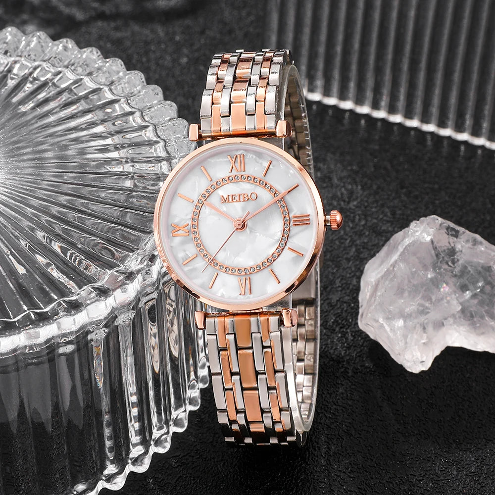 Orologio Da Donna Elegante In Acciaio Al Quarzo Moda Casual Quadrante 31mm