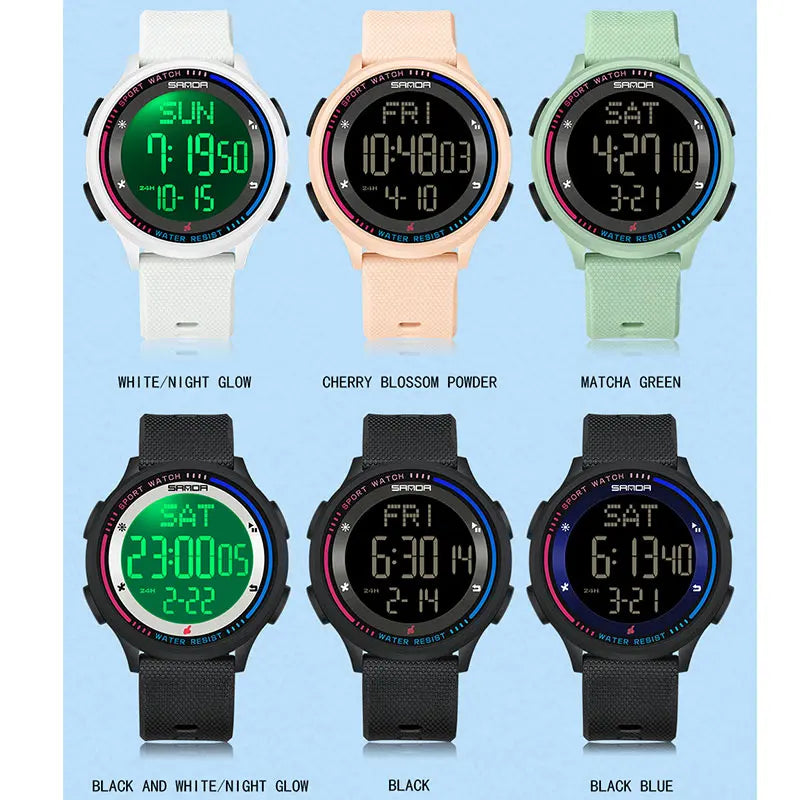 Orologio Digitale Uomo Donna SANDA – Sportivo LED Contapassi Impermeabile Cinturino in Gomma