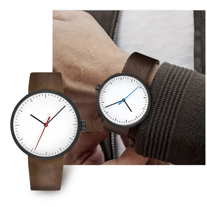 Orologio Uomo Quarzo Elegante Similpelle  Stile Minimal