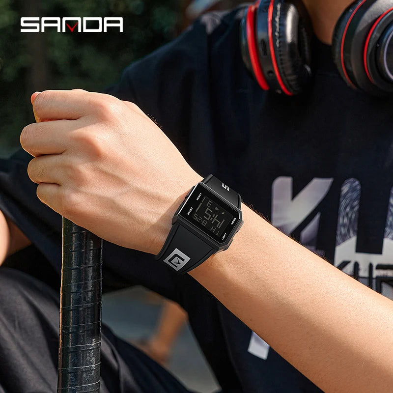 Orologio Digitale Uomo Sportivo LED Cronografo Sveglia