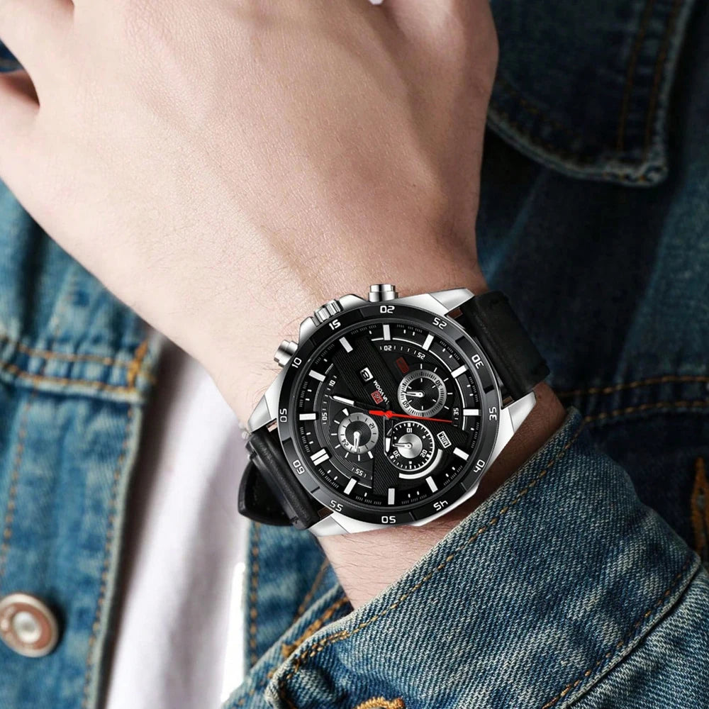 Orologio Uomo 46mm Quarzo - Cinturino SimilPelle o Acciaio, Elegante e Sportivo