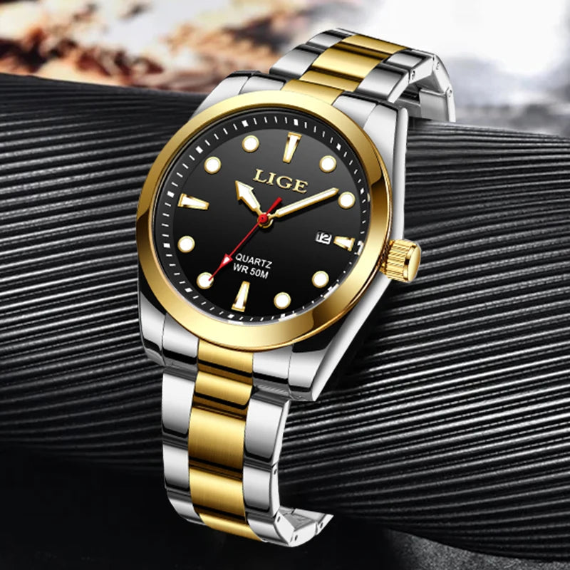 Orologio Uomo Elegante Quarzo Acciaio Data