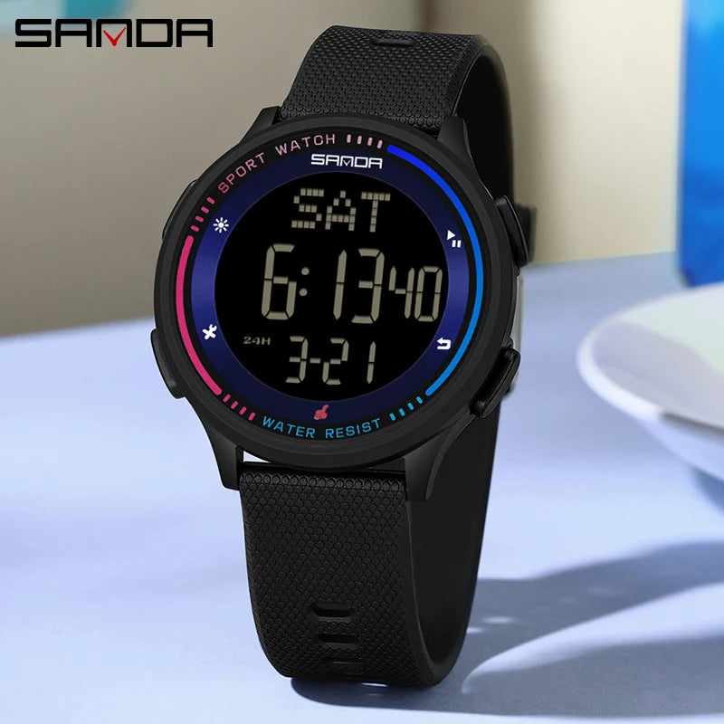 Orologio Digitale Uomo Donna SANDA – Sportivo LED Contapassi Impermeabile Cinturino in Gomma
