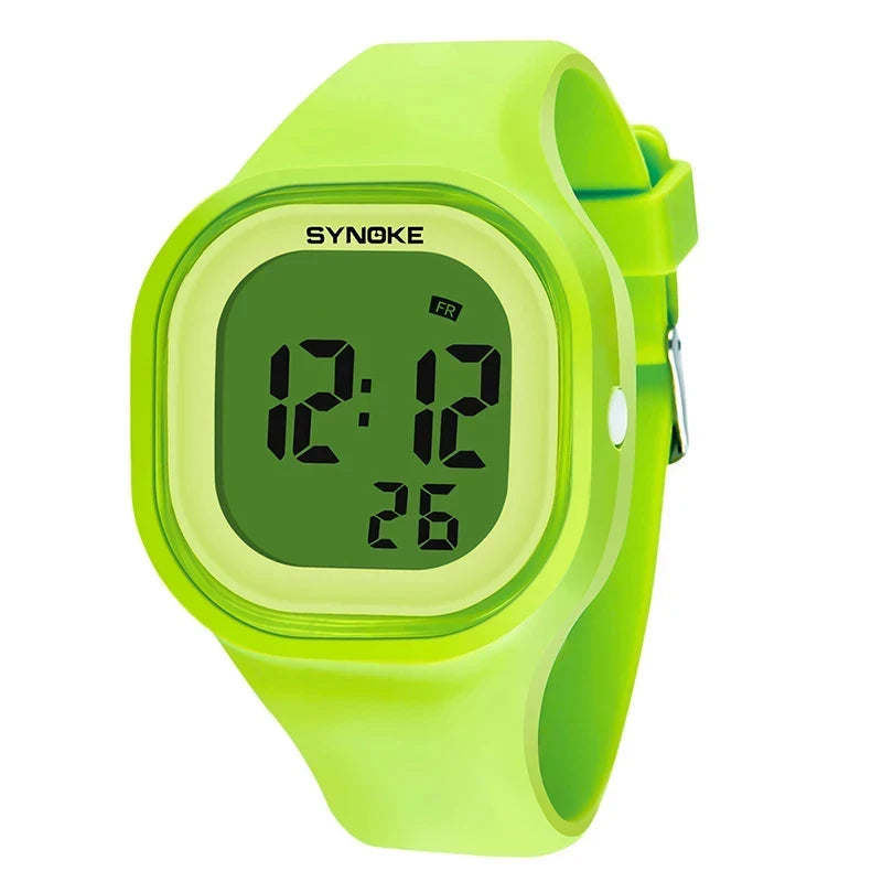 Orologio Digitale Donna in Silicone Sportivo Sveglia Cronometro LED