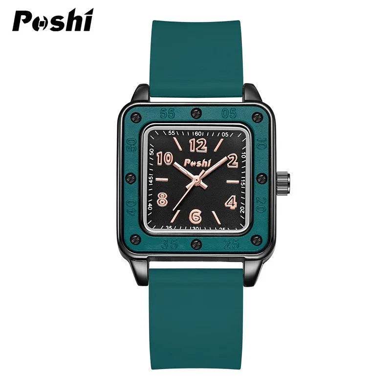 Orologio Donna Quarzo Moda Casual Silicone Quadrante Quadrato