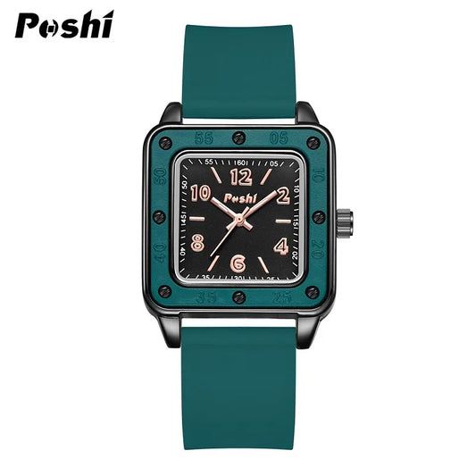 Orologio Donna Quarzo Moda Casual Silicone Quadrante Quadrato