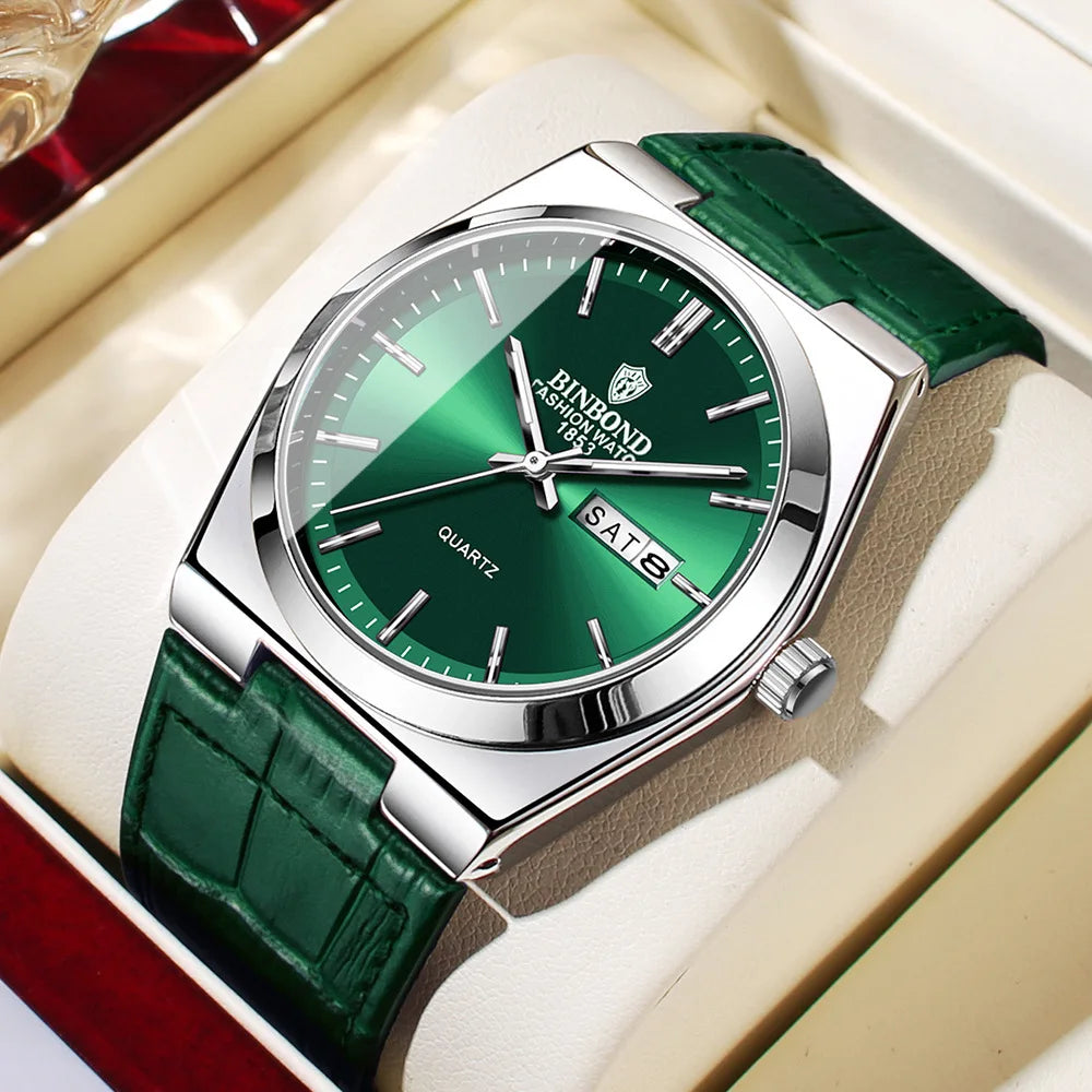 Orologio Uomo Quarzo Cinturino Similpelle Quadrante 40mm