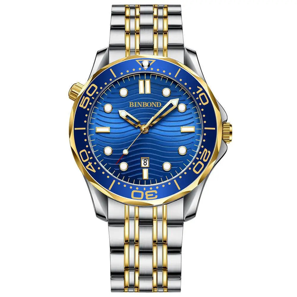 Orologio Uomo Quarzo Business Data Lancette Luminose Cinturino Acciaio o Silicone