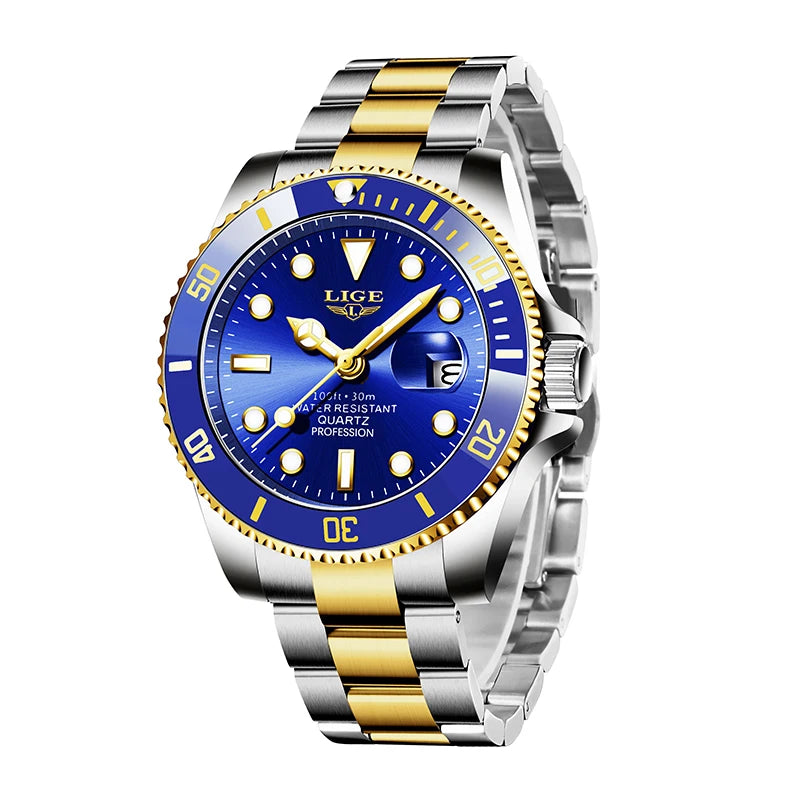 Orologio Uomo Acciaio Quarzo con Data e Lancette Luminose