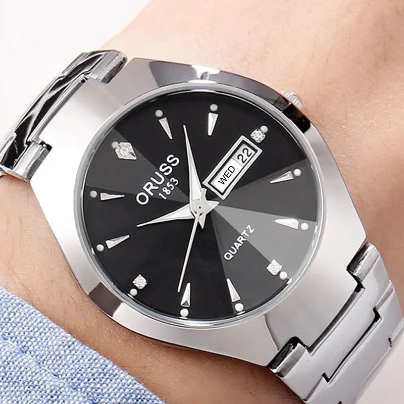 Orologio Uomo Cassa e Cinturino Acciaio al Quarzo con Data Quadrante 39 mm