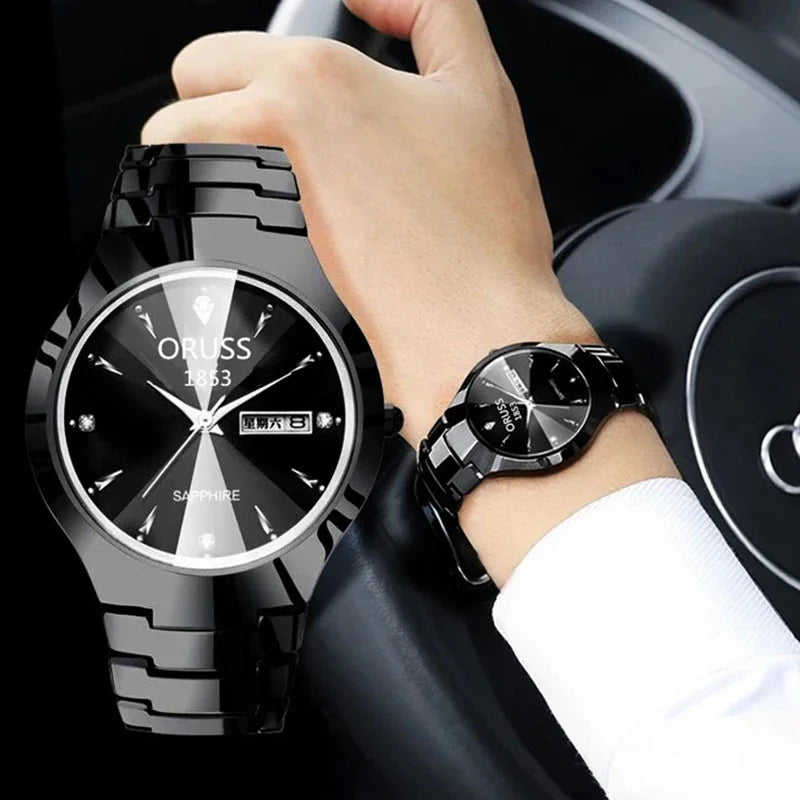 Orologio Uomo Cassa e Cinturino Acciaio al Quarzo con Data Quadrante 39 mm