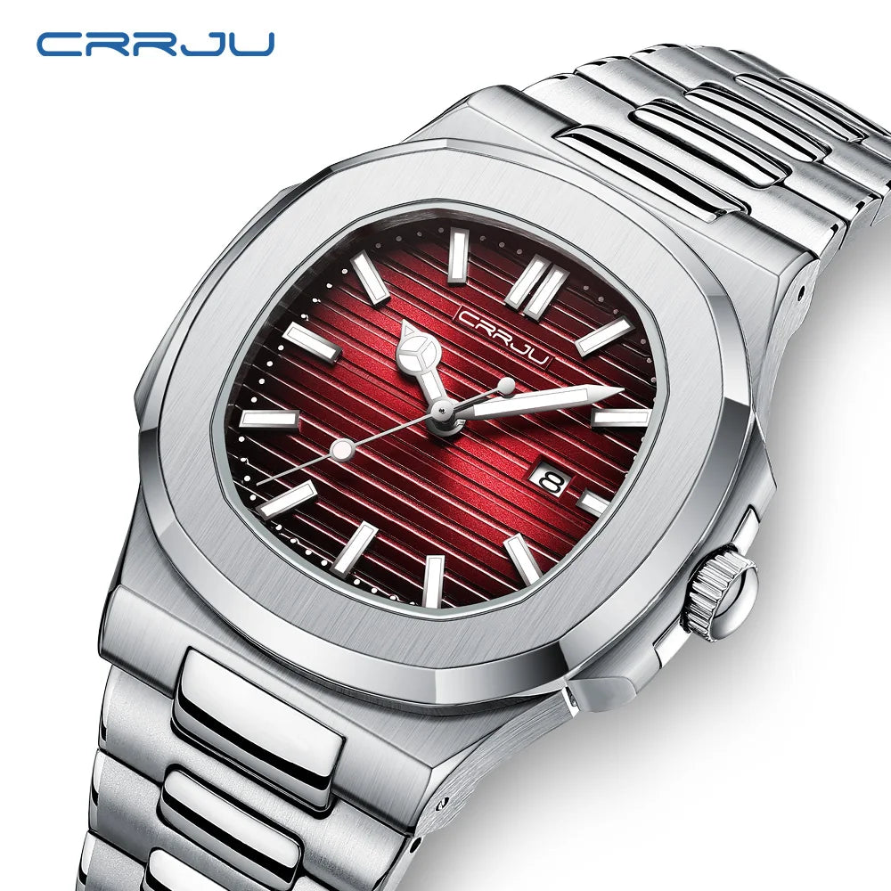 Orologio Uomo Acciaio Quarzo Con Data Moda Casual Elegante Quadrante 39mm
