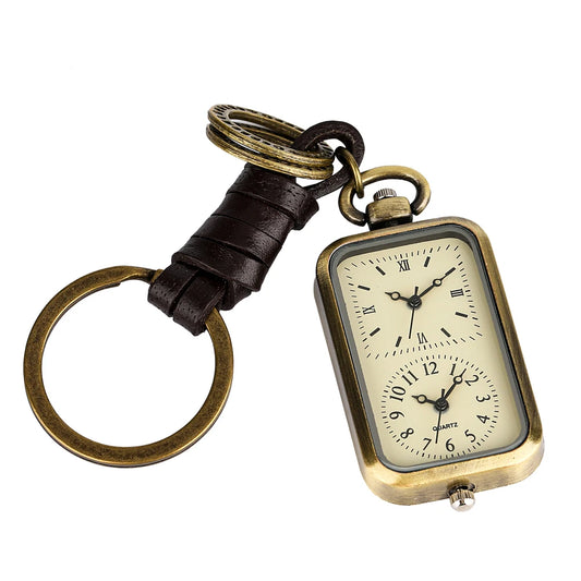 Orologio da Tasca Vintage al Quarzo Portachiavi Unisex Retrò