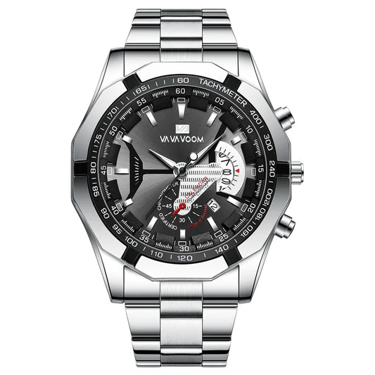 Orologio Uomo Acciaio Grande Quadrante 46mm Quarzo