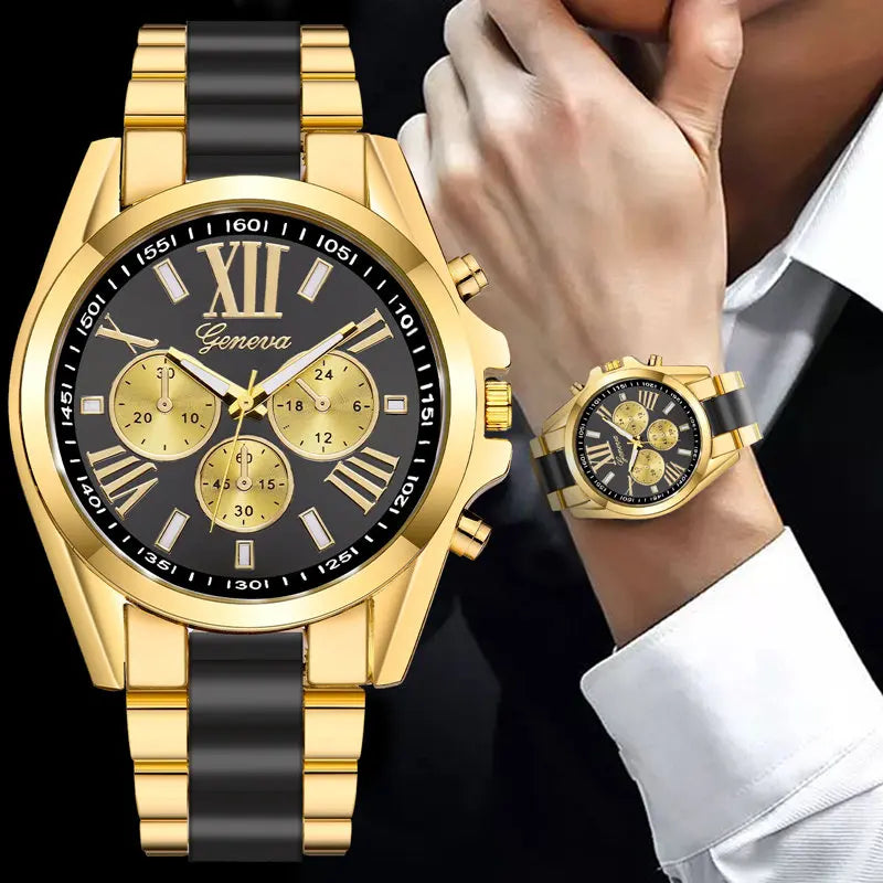Orologio Uomo Acciaio Quarzo Elegante Quadrante 42mm