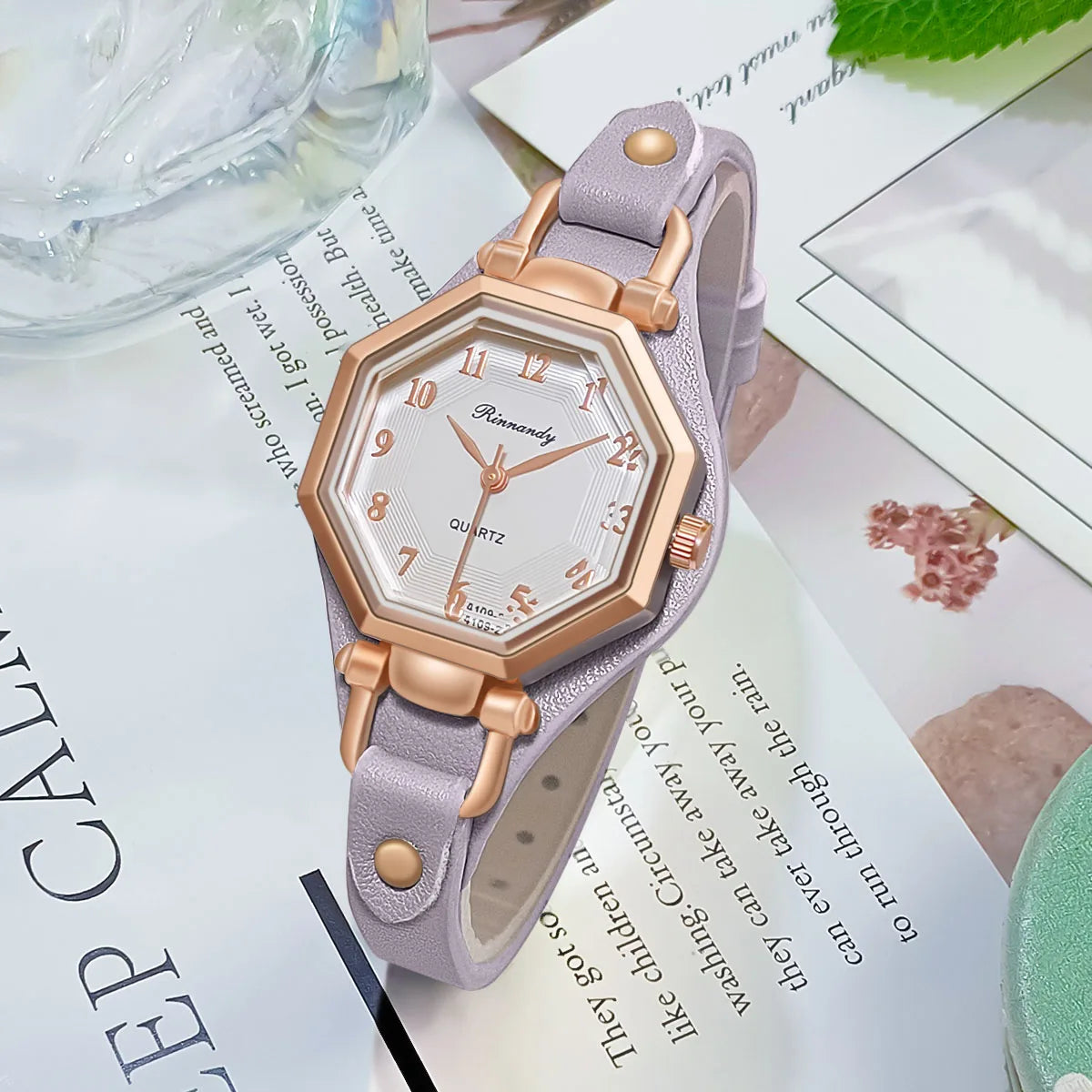 Orologio Donna Elegante Quarzo Analogico Cinturino Similpelle Stile Moda Casual