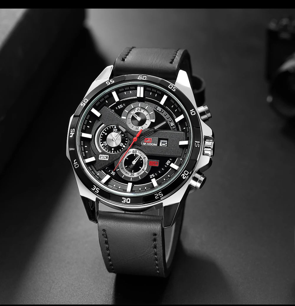 Orologio Uomo 46mm Quarzo - Cinturino SimilPelle o Acciaio, Elegante e Sportivo