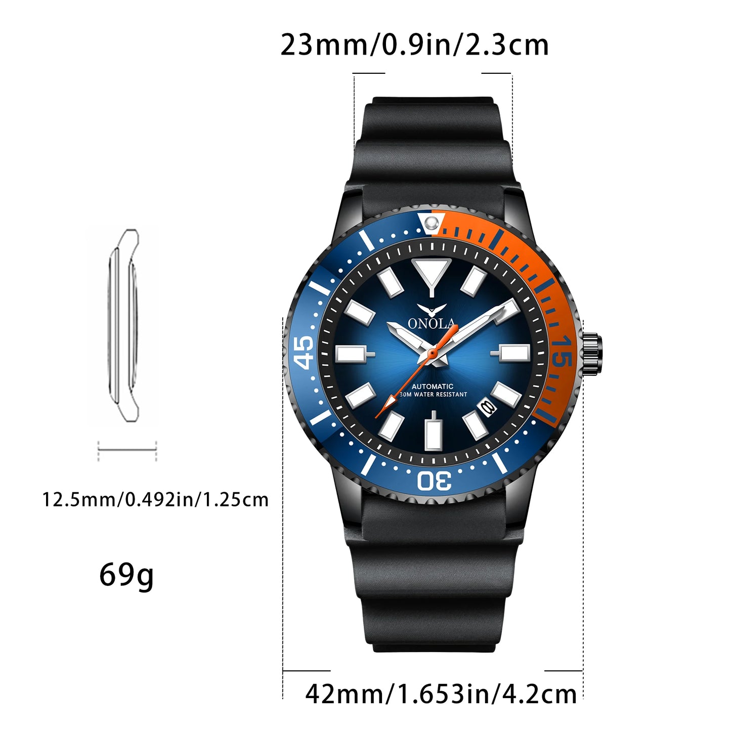 Orologio Uomo Quarzo Business con Data Lancette Luminose Cinturino Similpelle