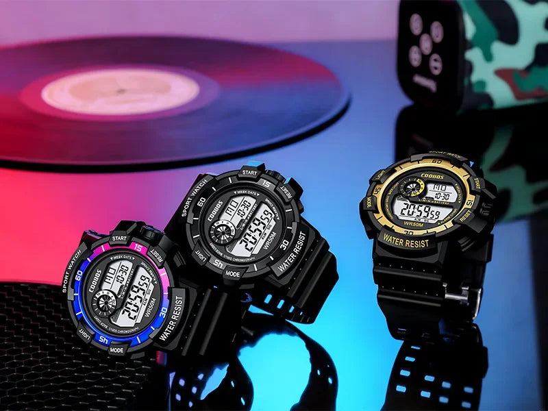 Orologio Digitale Uomo Sportivo Display LED Cinturino Silicone Quadrante 56 mm
