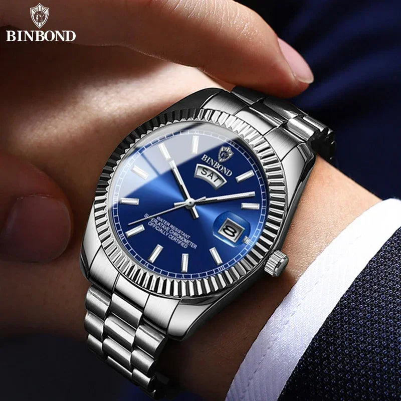 Orologio Uomo al Quarzo, In Acciaio Inox, Quadrante 42mm, Con Data