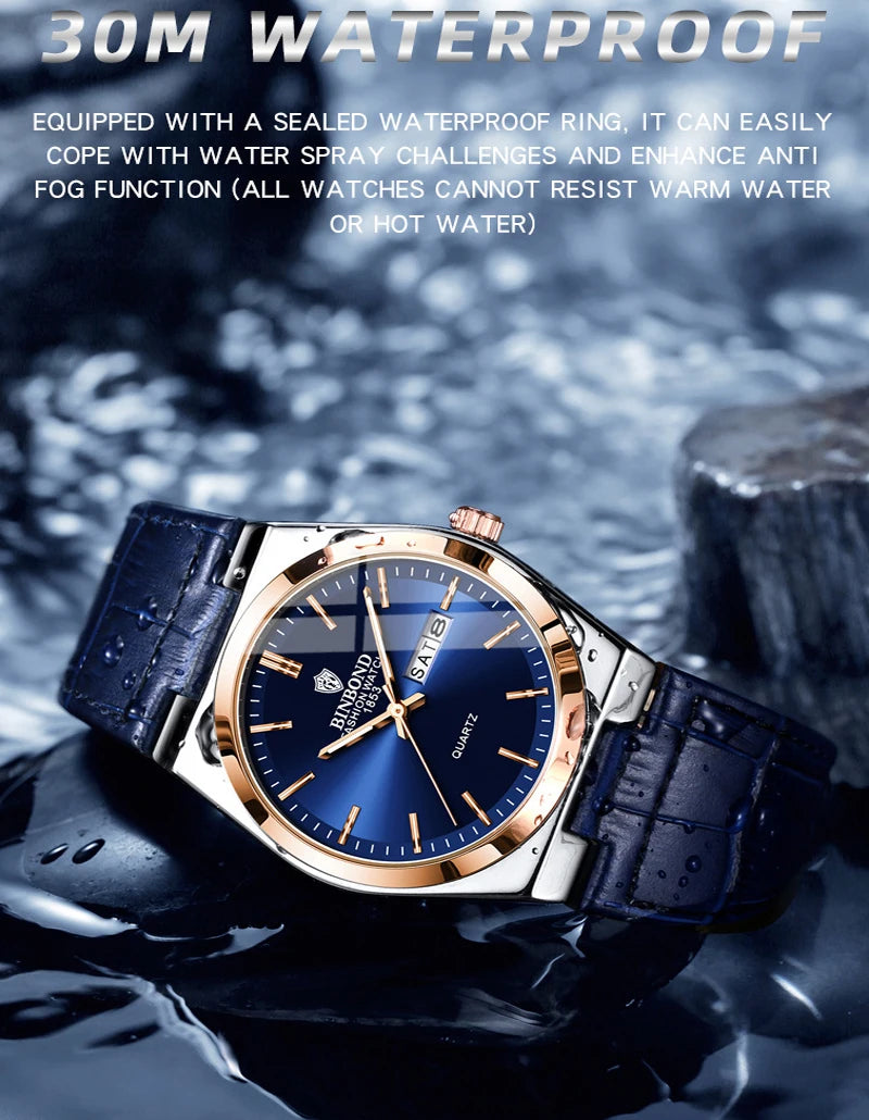 Orologio Uomo Quarzo Cinturino Similpelle Quadrante 40mm