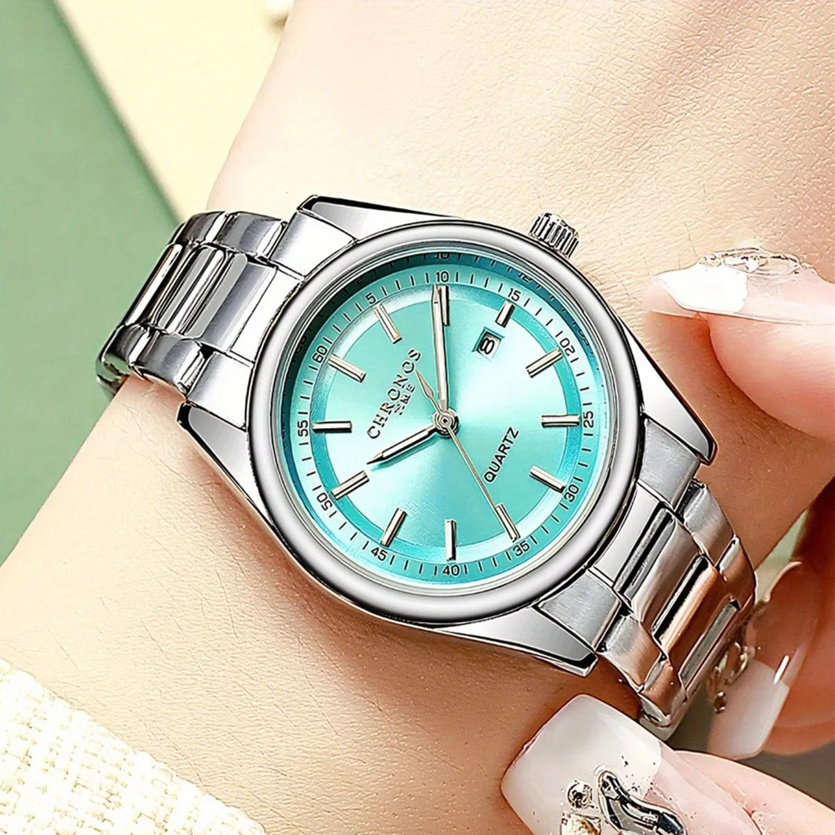 Orologio Donna Acciaio Elegante Al Quarzo Con Data Quadrante 31mm Moda Casual