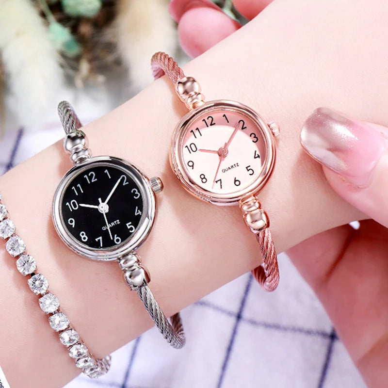 Orologio Donna Elegante Quarzo Bracciale Sottile in Lega Moda