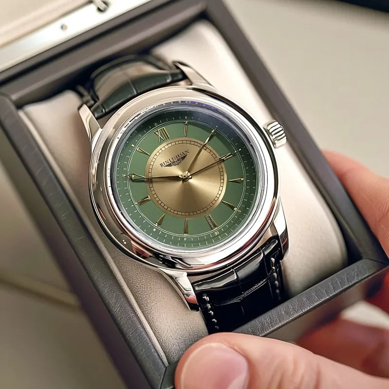 Orologio Uomo Quarzo Cinturino Similpelle Quadrante 42mm Elegante