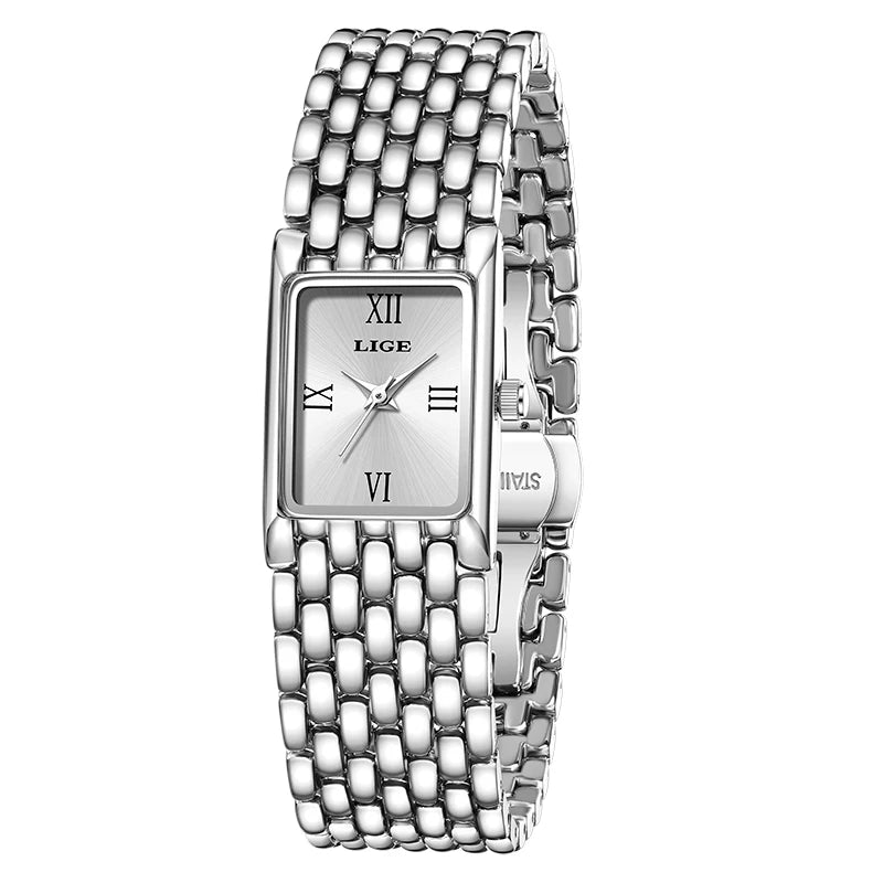 Orologio Donna Quarzo Acciaio Inox Rettangolare Elegante