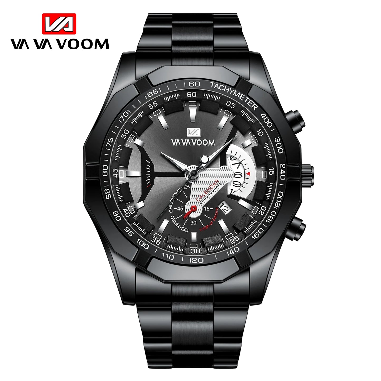 Orologio Uomo Acciaio Grande Quadrante 46mm Quarzo