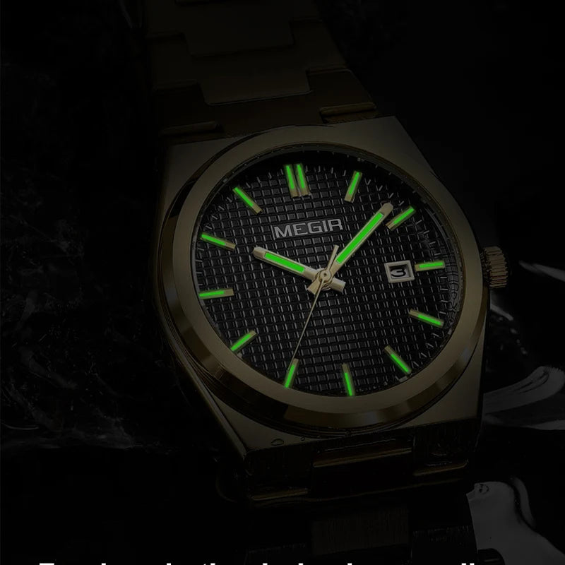 Orologio Uomo Quarzo Acciaio Data 42mm Elegante