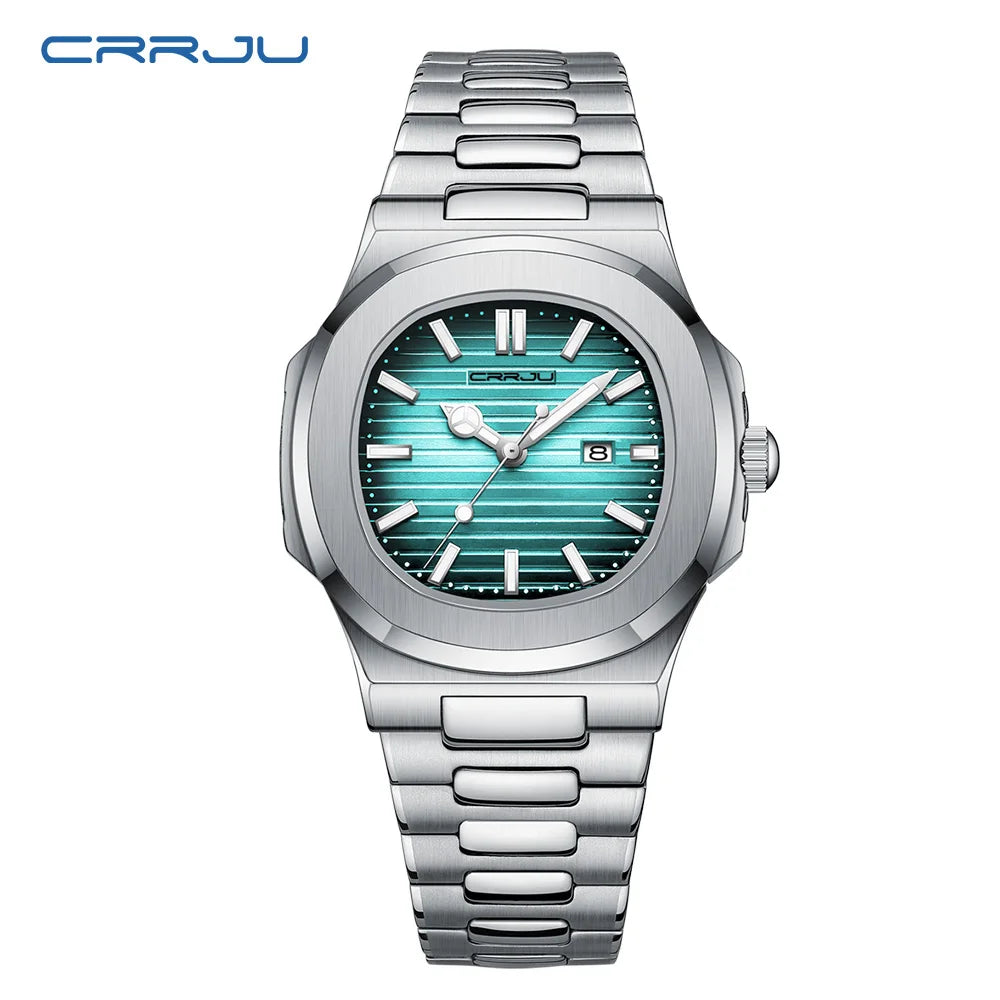 Orologio Uomo Acciaio Quarzo Con Data Moda Casual Elegante Quadrante 39mm