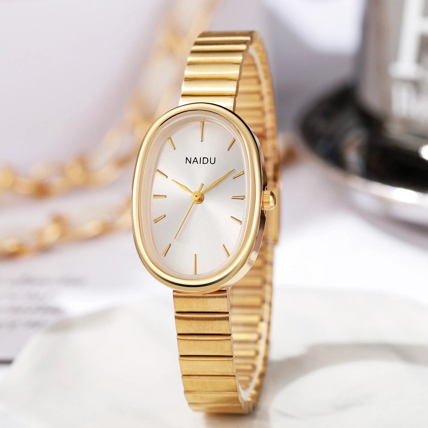 Orologio Donna Elegante Ovale Al Quarzo In Lega Classico Moda Casual Raffinato
