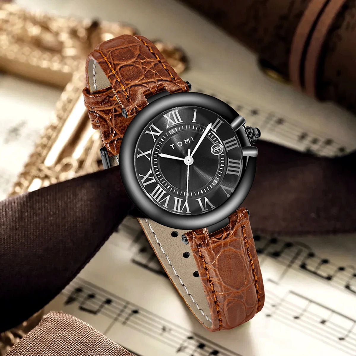 Orologio Donna Elegante Quarzo 34mm Cinturino Similpelle