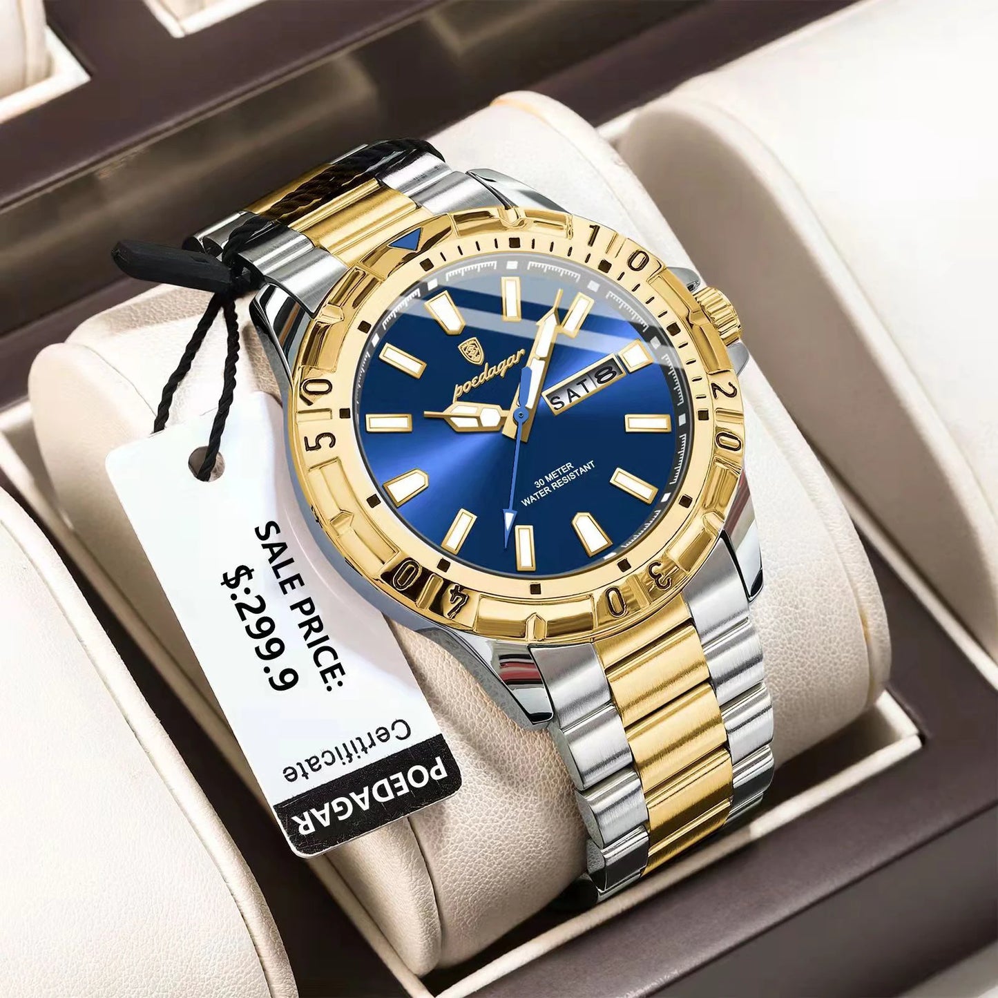 Orologio Uomo Quarzo Moda Casual Acciaio Data Lancette Luminose