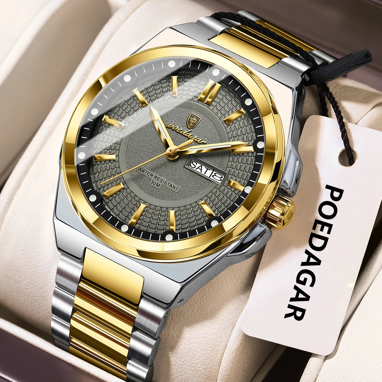 Orologio Uomo Acciaio Quarzo Classico Elegante Moda Casual Data