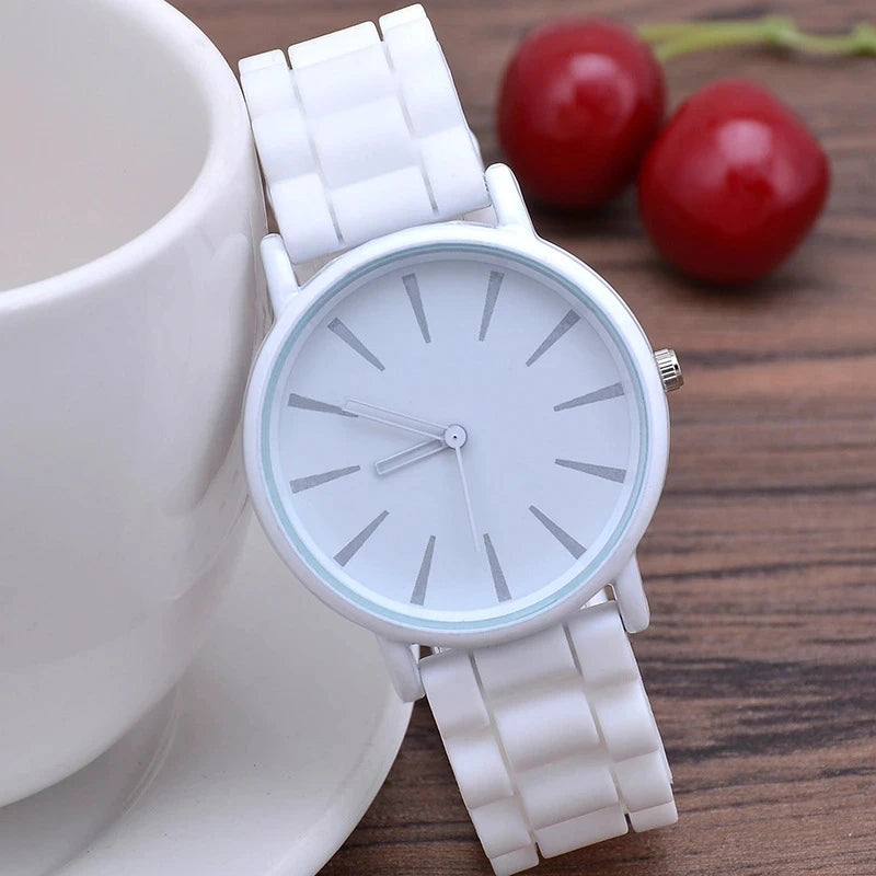 Orologio Donna al Quarzo Moda Casual con Cinturino in Silicone Elegante Leggero