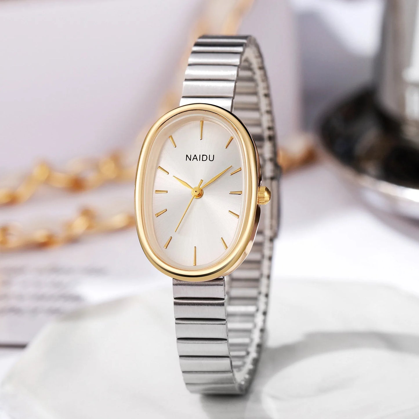 Orologio Donna Elegante Ovale Al Quarzo In Lega Classico Moda Casual Raffinato