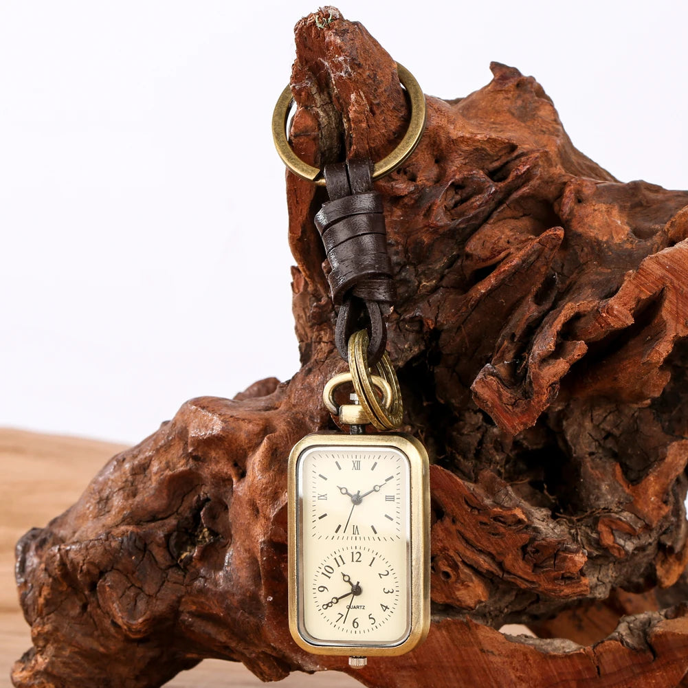Orologio da Tasca Vintage al Quarzo Portachiavi Unisex Retrò