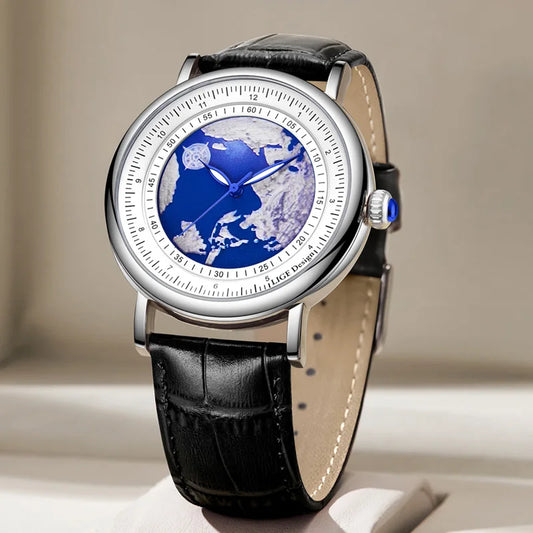 Orologio Uomo 42 mm Elegante Quarzo Similpelle Luminoso