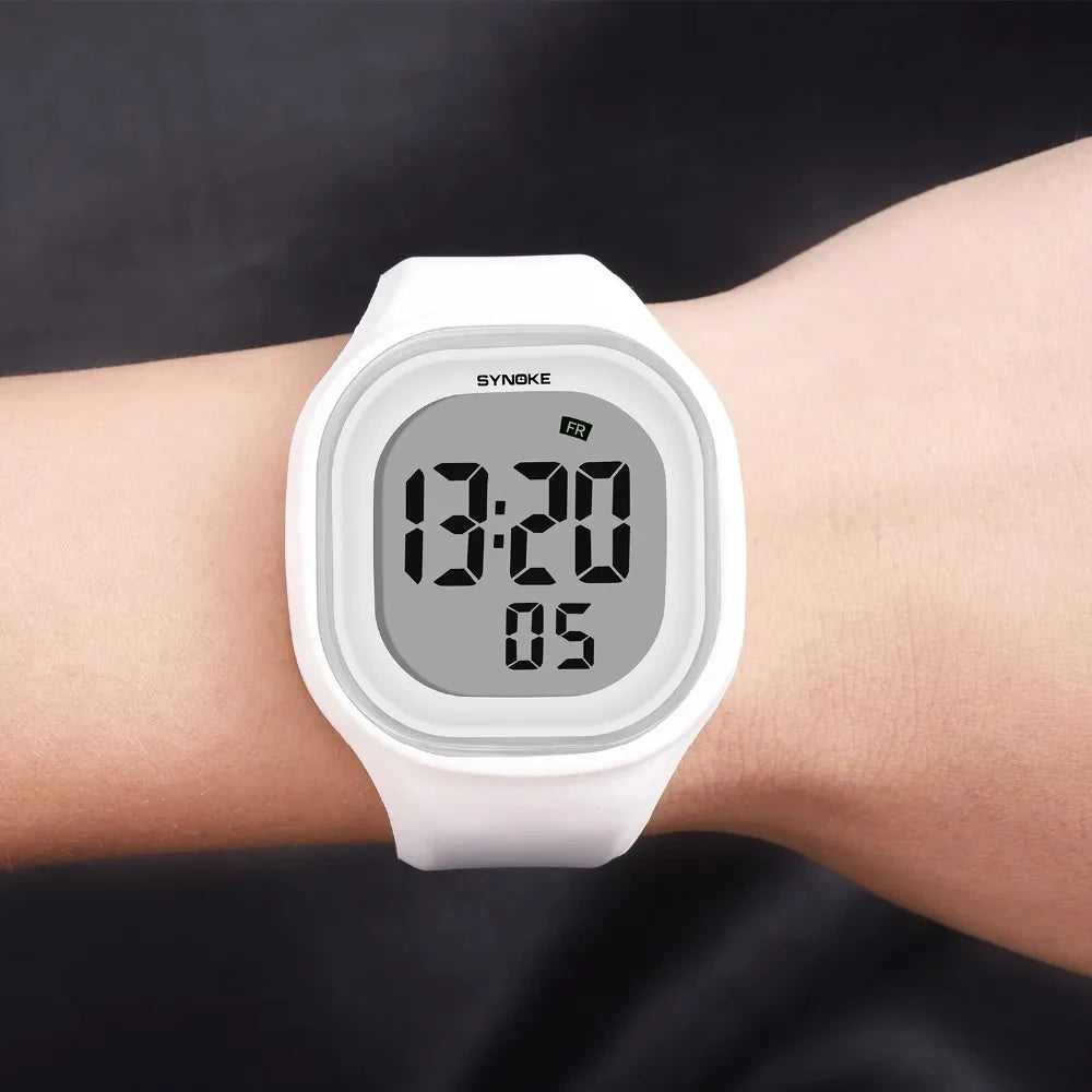 Orologio Digitale Donna in Silicone Sportivo Sveglia Cronometro LED