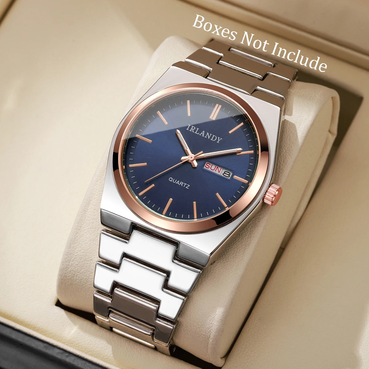 Orologio Uomo Quarzo Elegante con Calendario Cinturino in Metallo Classico