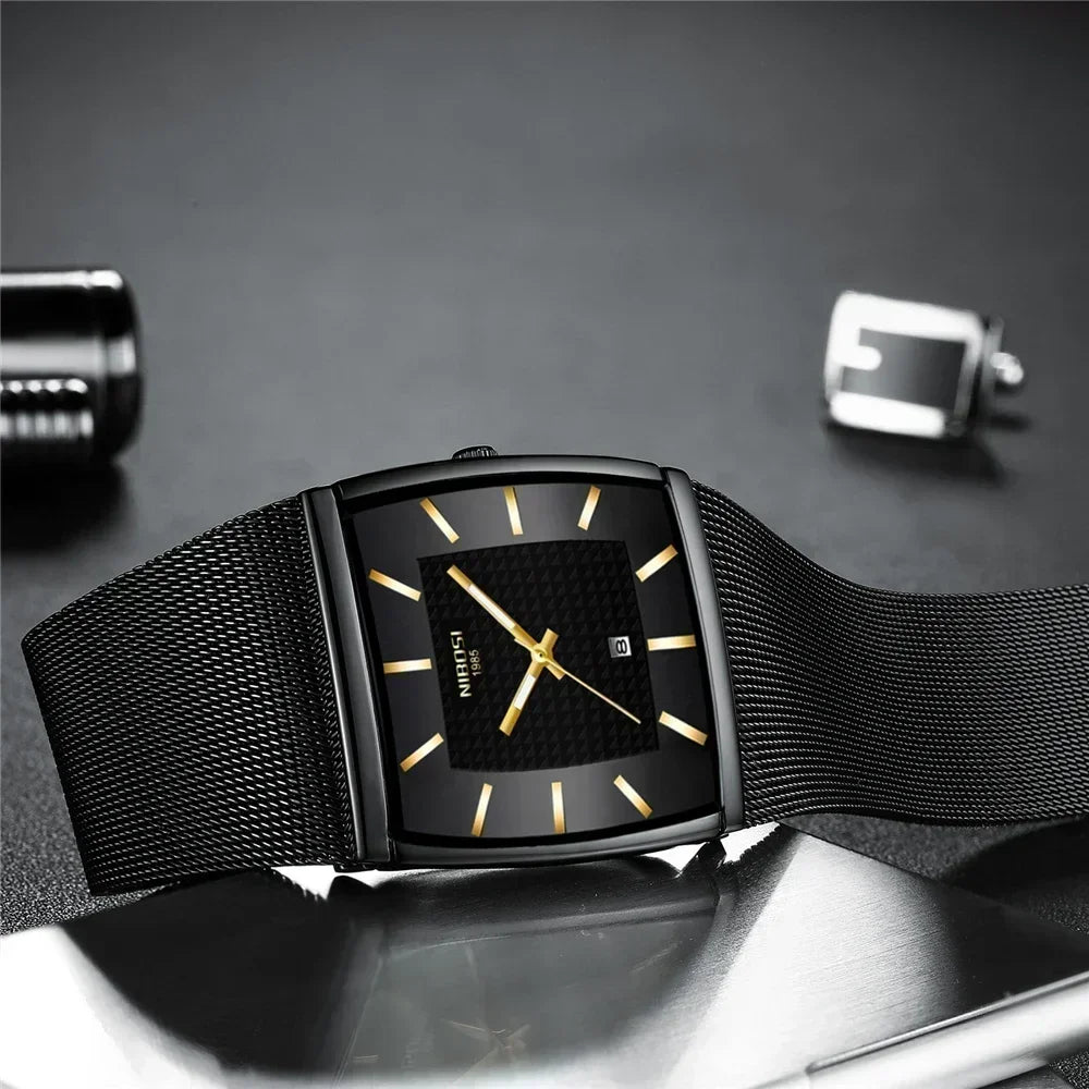 Orologio Uomo Quarzo Elegante Acciaio Con Data