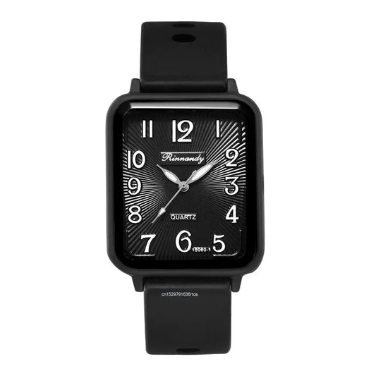Orologio Donna al Quarzo Rettangolare con Cinturino in Silicone Moda Casual