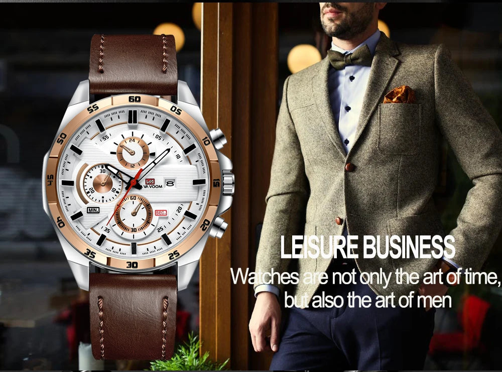 Orologio Uomo 46mm Quarzo - Cinturino SimilPelle o Acciaio, Elegante e Sportivo
