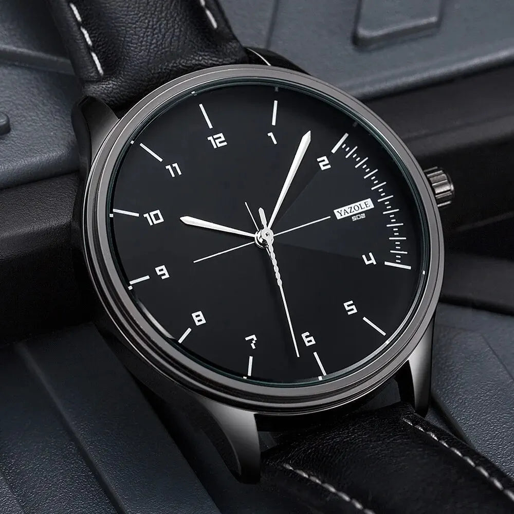 Orologio Uomo Minimalista Quarzo Cinturino Similpelle Elegante Quadrante 43 mm
