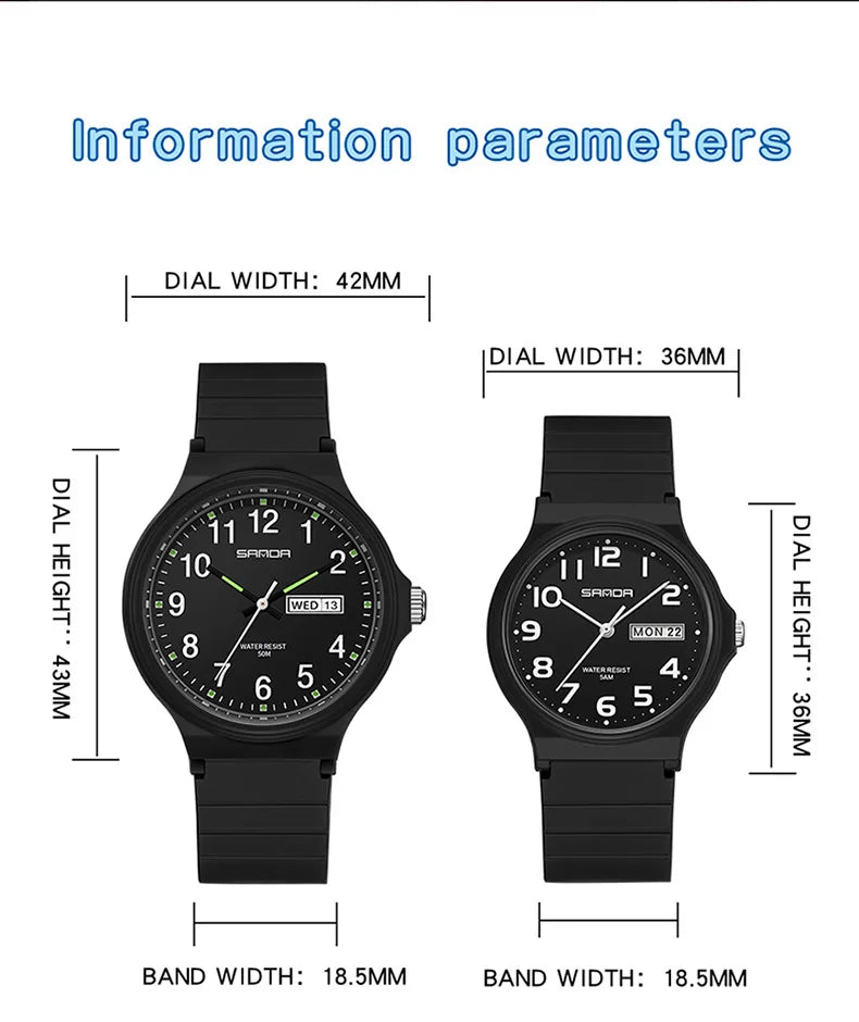 Orologio Uomo Donna Quarzo Sportivo – Silicone Resistente Quadrante 36 mm