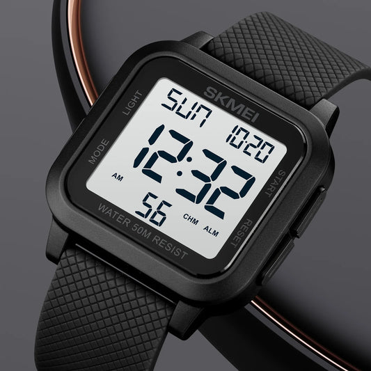 Orologio Digitale Uomo LED Sportivo Cronografo Sveglia